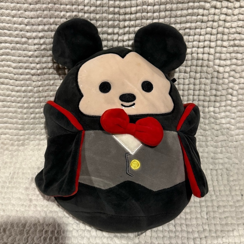 Squishmallows Black and Red Vampire Mouse Plush